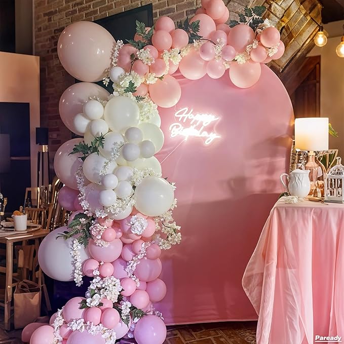 Paready Pink and White Balloon Garland Kit, 120pcs, Balloon Arch, Suitable for Bridal Shower, Valentine's Day, Birthday, Wedding, General Celebration, Unisex Adult, Unisex Children