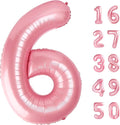 40 Inch Pearlescent Pink Balloon Number 6 Balloon,6 Foil Mylar Helium Large Digital Balloon Birthday Numbers Jumbo Balloons 16th or 61st Anniversary Party Decorations Supplies