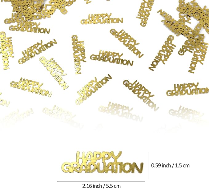 Gold Happy Graduation Confetti, Glitter Graduation Decorations 2026, Congrats Grad Confetti for Class of 2026 Grad Party Decorations 120 PCS.