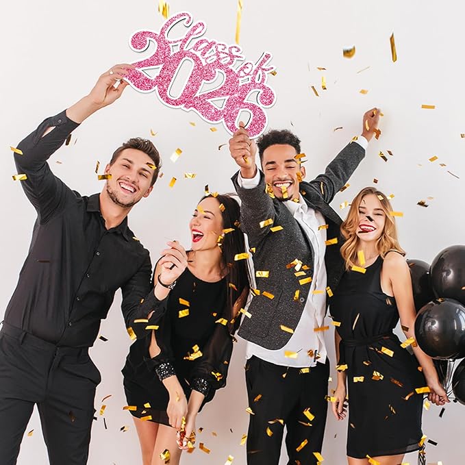 Graduation Decorations Class of 2026 Pink Graduation Decorations Rose Gold Class of 2026 Wooden Sign Graduate Photo Props for Grad Party Supplies