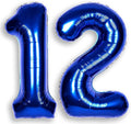 40Inch Navy Blue Number 12 Balloon Large Helium Royal Blue Number Balloons 0-9 Giant Digital 12th Foil Mylar Big Party Balloon for Boy Birthday Party Anniversary Graduation Decorations