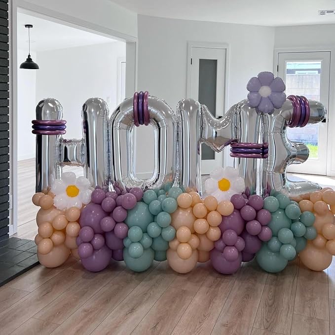 Silver Letter S Balloons 40 inch Large Alphabet S Balloons Silver Helium Foil Letter Balloon Banner for Birthday Party Anniversary Wedding Decoration