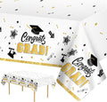 2 Pack White Graduation Tablecloth - Congrats Grad Table Cloths, Plastic Disposable Rectangle Class of 2026 Table Cover for Graduation Tables Decorations Party Decor Supplies Favors,108 x 54 Inch