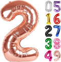 Rose Gold Number 2 Balloon 40 Inch, 2nd Birthday Decoration for Toddlers Girls Boys, Sparkling 2 Number Balloon Party Decor