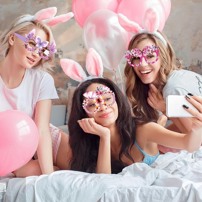 12PCS Butterfly Glasses, Butterfly Birthday Party Paper Eyeglasses Photo Booth Props for Spring Birthday Party Supplies