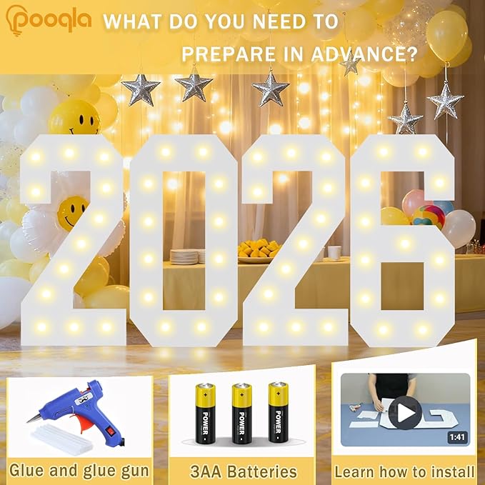 Pooqla 2.4FT Light Up Numbers for 13 Year Old Boy Girl Gifts, Marquee Numbers 2.4 Feet Tall Party Decor for Her Him, Mosaic Big Sign for 13th Birthday Decoration Backdrop, Warm White Large Number 13