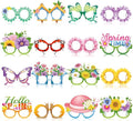 Pajean 32 Pack Spring Party Decorations Eyeglasses Springtime Themed Paper Glasses Supplies Flowers Butterflies Photo Booth Props Frame for Springtime Easter Tea Party Decoration Supplies