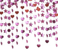 Pink Dot Heart Star Streamers 19.8 Feet Paper Garlands Glitter Disco Garland Hanging Banner for Birthday Homecoming Classroom Mothers Day Wedding Engagement Birthday Party Supplies