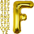 40Inch Gold Letter F Balloon Foil Helium Letter Balloons A-Z Giant Large Mylar Big Party Balloon for Birthday Party Decorations
