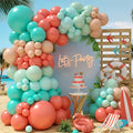 Hawaii Balloons Arch Kit, Tropical Balloon Garland with Orange Teal Blue Balloons for Birthday Decorations, Baby Shower Tropical Hawaii Magic Theme Luau Tiki Party Supplies