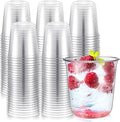 Disposable Stemless Glasses 12oz Crystal Plastic Wine Glasses Clear Classic Pet Cup for Meeting Weddings Birthdays Cocktail Christmas Party Supplies(Clear,100 Pcs)