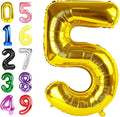 Number 5 Balloon 40 Inch, Foil Balloons for Boys And Girls, Gold Numbers Balloon for 5, 15, 25, 50 Birthday Party Decoration, Anniversary, Christmas, Thanksgiving Day