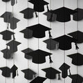 Black Graduation Garland Graduation Party Decorations Class of 2026 Grad Cap Garland Banner Streamers for Grad Party Hanging Decorations 39Feet