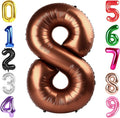40 Inch Coffee Brown Number 8 Balloon, Giant 8 Number Balloons for 8th Birthday Decorations, Party Supplies for Baby Boy Girl, Coffee Brown Party Decor