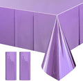 2pcs Light Purple Foil Tablecloth 54*72inch Plastic Birthday Party Table Cloths Disposable Waterproof Table Cover for Halloween Bridal Shower Wedding Anniversary Baby Shower Elegant Party Supplies