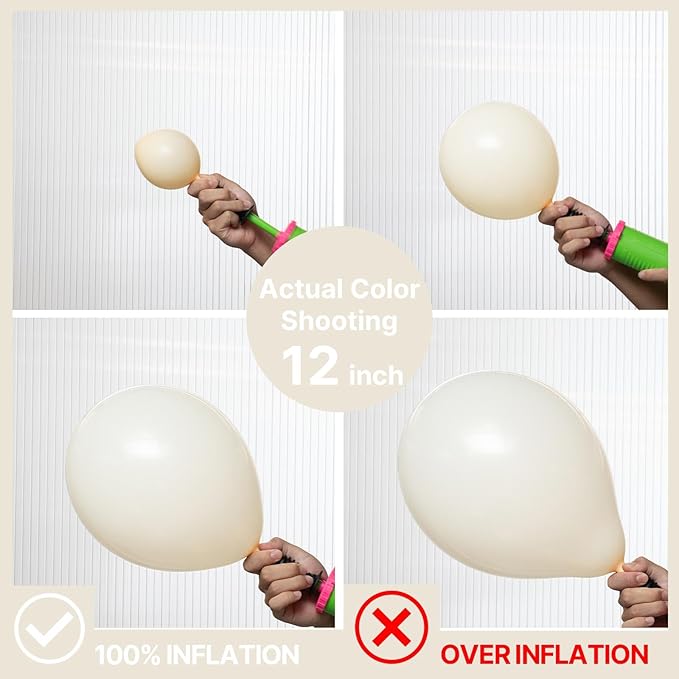 PartyWoo Beige Balloons 155pcs Different Sizes of 18 12 10 5 Inch Cream Ivory Balloon Arch Kit Garland for Wedding Bridal Graduation Baby Shower Easter Birthday Tea Boho Party Decorations White-Q08