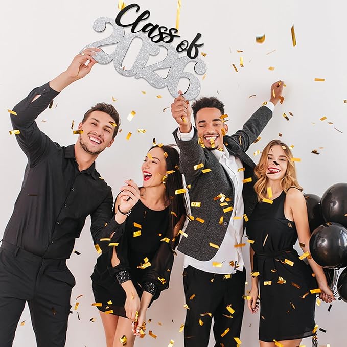 Graduation Decorations 2026 Wood Sign Sliver Class of 2026 Photo Props for College High School Graduation Party Supplies