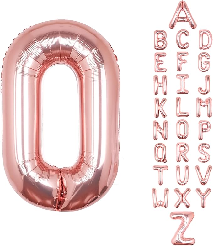 Letter Balloons 40Inch Large Giant big Foil Mylar Rose Gold Balloons O for Birthday Party Decorations