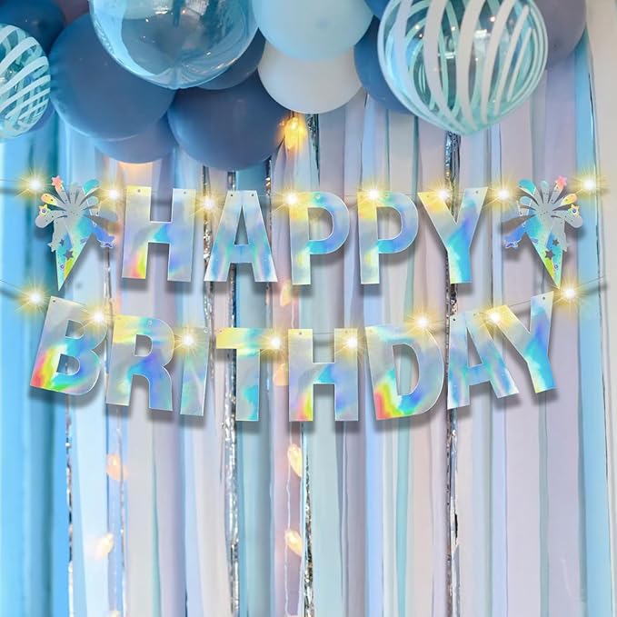 175Pcs Glitter Customizable Banner Kit DIY Custom Letter Banners DIY Happy Birthday Letters 0-9 Numbers Kids Baby Shower Personalized Banner Wedding Birthday Party Decoration Supplies(Shiny Holografic)