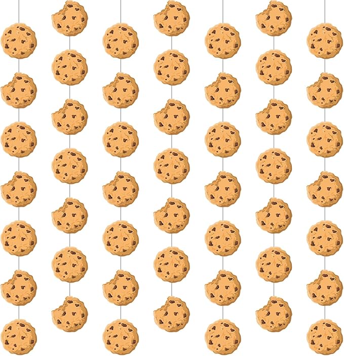 Xinnun Cookie Party Decorations Chocolate Chip Cookie Garlands Banners Cutouts Ribbon Streamers for Street Theme Birthday Baby Shower Party Decorations Supplies