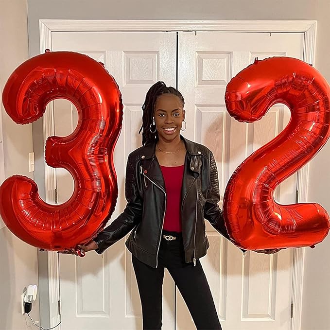 Red Number 80 Balloons for 50th Birthday Decorations,40 Inch Red Helium Foil Number 8 & 0 Balloons for Women,Red 80th Birthday Balloons for 80 Year Old Men Anniversary Party Decor Supplies