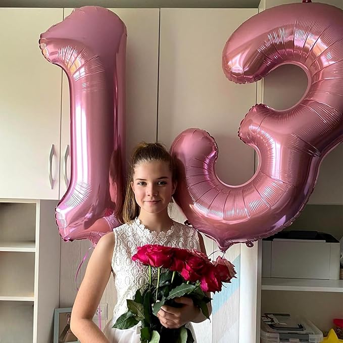 40 Inch Pink Number 15 Balloon, Giant Foil Light Pink 15 Balloons, Pastel Pink Digital 15 Balloon Helium 15 Birthday Balloon for Girls Women 15th or 51st Year Old Birthday Party Decoration Anniversary
