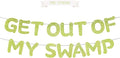 Pre-Strung Party Decorations Get out of my Swamp Bunting Banner Green Glitter Birthday Funny Housewarming Party Decor