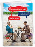 NobleWorks - Funny Birthday Greeting Card with 5 x 7 Inch Envelope (1 Card) Bday Men Bad Memory C8151BDG