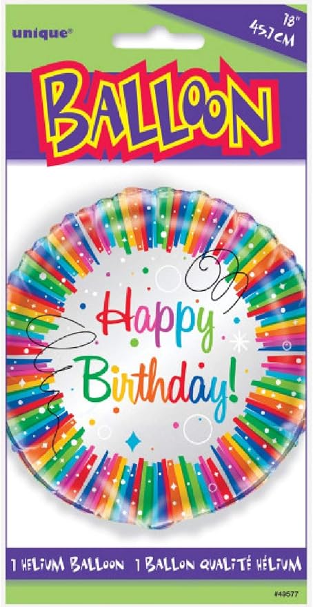 Multicolor Rainbow Ribbons Foil Balloons - 18" (Pack Of 1), Eye-catching Birthday Party Decor & Premium Quality - Great For Parties & Events