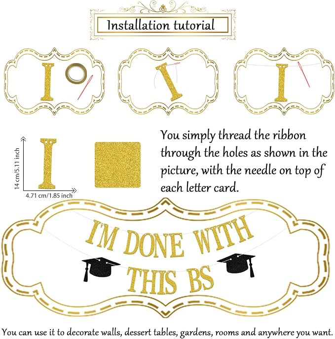 I'm Done With This BS Banner - Bachelor of Science Graduation Decorations - 2026 College Graduation Party Decorations