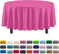Exquisite Party Solids 6-Pack Premium Plastic Tablecloth 84in. Round Plastic Table Cover - Cerise