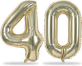 Champagne Gold Number 40 Birthday Balloons, 40 Inch Large Light Gold Foil Number 4 and 0 Balloons for Women, 40th Birthday Balloons for 40 Year Old Birthday Anniversary Party Decorations Supplies