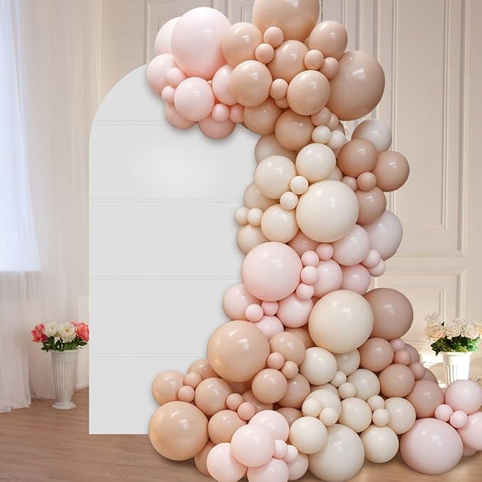 Dusty Pink Balloon Arch Kit,122Pcs Blush Pink Dusty Rose Pink Light Mauve Balloons for Women Girl Boho Bridal Wedding Baby Shower Anniversary Engagement Graduation Birthday Party Decorations