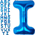 40Inch Blue Letter I Balloon Foil Helium Letter Balloons A-Z Giant Large Mylar Big Party Balloon for Birthday Party Decorations