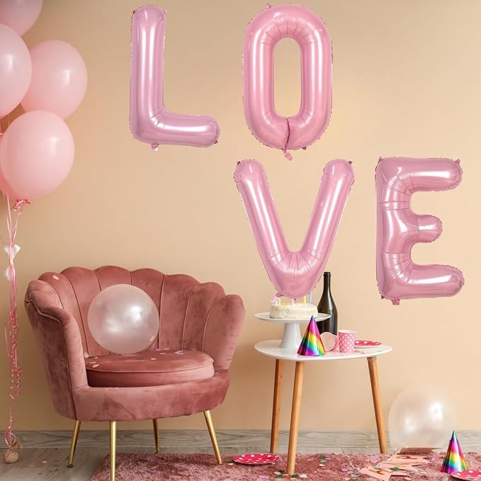Pink Letter Q Balloons,40 Inch Q Balloons Letter Mylar Helium Large Pink Q Balloon for Birthday Party Anniversary Decorations