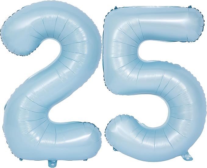 40 In Matte Blue Number Balloons Helium Foil Mylar Balloon Birthday Party banquet Decoration Digital 25