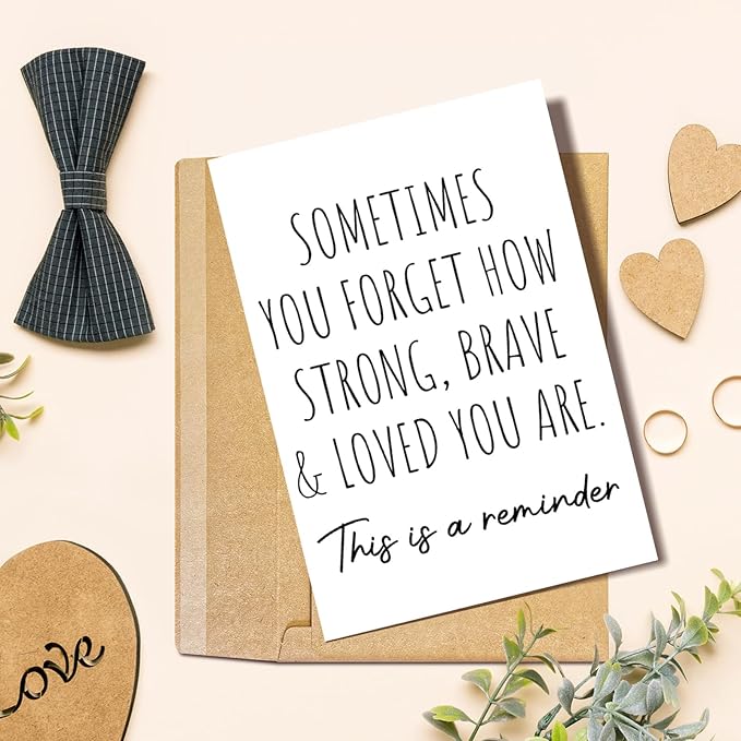 Heartfelt Encouragement Card for Women Men, Get well Card Card for Husband Wife, Positive Sobriety Card for Him Her, Friend Affirmative Card, You Are Strong Brave and Loved
