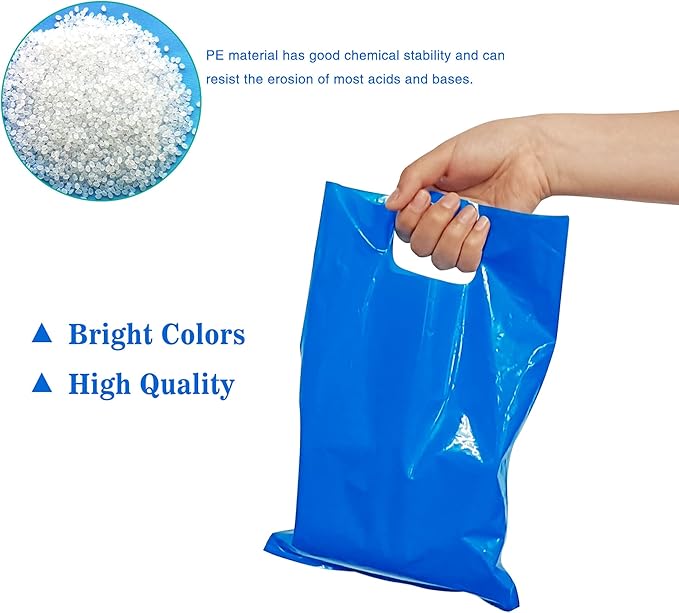 TOSPARTY 40PCS Blue Plastic Gift Bags Easter Candy Bag Die Cut Bags are Sturdy Party Assorted Plastic Candy Easter Gift Bag