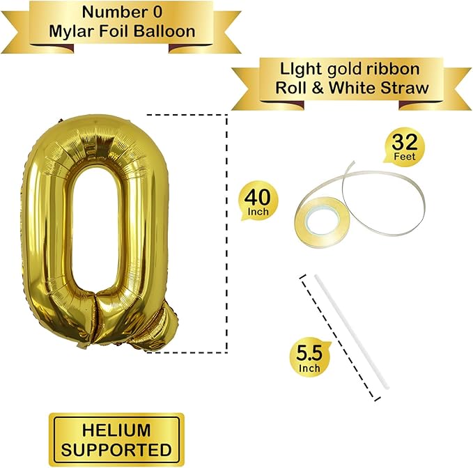 Letter Balloons Gold Party Balloon - 40 Inch Large Gold Letter Q Balloon, Letter Balloon Birthday Decorations, Balloon for Women Men Anniversary Party Decorations Supplies