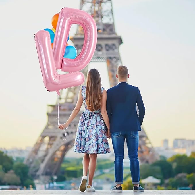 TONIFUL 40 Inch Large Pink Letter D Balloons Giant Foil Mylar Alphabet Balloon for Birthday Party Anniversary Baby Shower Wedding Supplies Decorations