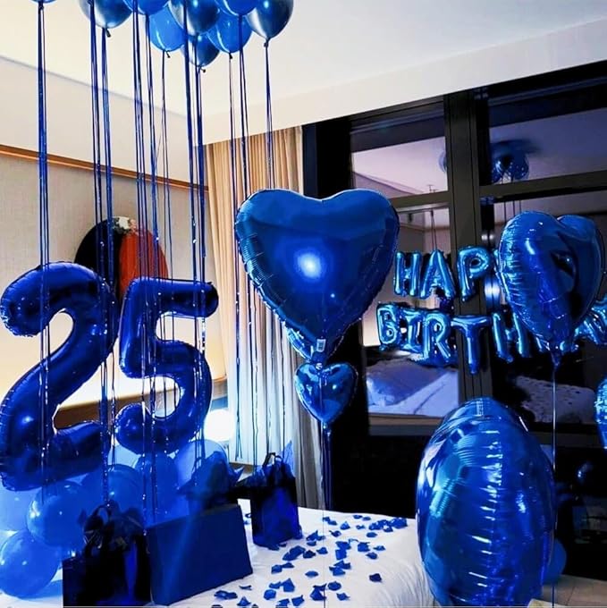Navy Blue 9th Birthday Balloon, Foil 40 Inch Happy 9 19 29 90 Birthday for Men And Women, Foil Balloons Decoratins for Wedding Anniversary, Single, New Year, Halloween Party Syupplies