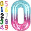 40 Inch Balloon Numbers, Pink Blue Purple Balloons for Birthday Party Decoration, Foil Number 0 Ballon for 0, 10, 20, 100, 2026 Celebration, Birthday, Baby Shower, Anniversary Decor