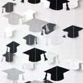 Black and Silver Graduation Garland Graduation Party Decorations Class of 2026 Grad Cap Garland Banner Streamers for Grad Party Hanging Decorations 39Feet