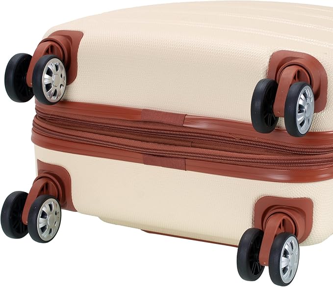 Rockland Melbourne Hardside Expandable Spinner Wheel Luggage, Carry-On 20", White