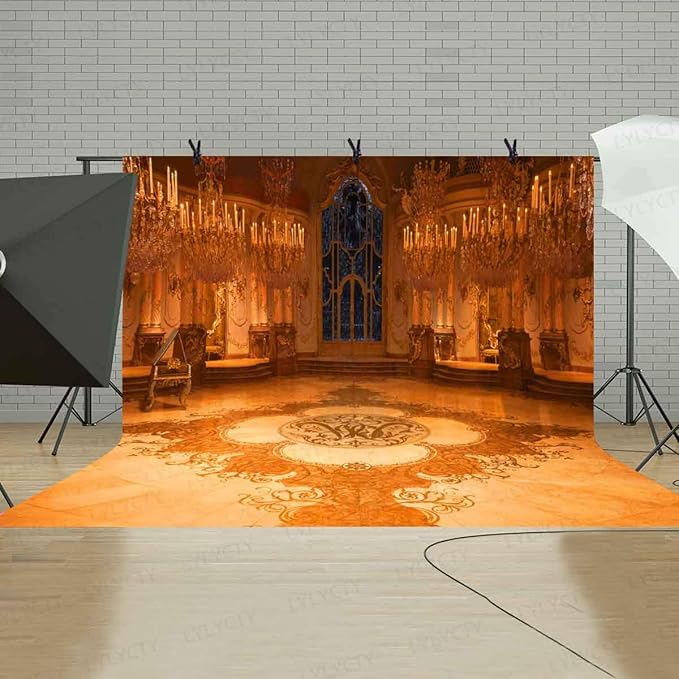 10x7ft Castle Backdrops for Photography Golden Medieval Palace Background for Wedding Birthday Children Baby Party Decoration Photo Booth Studio Props BJLSLY225