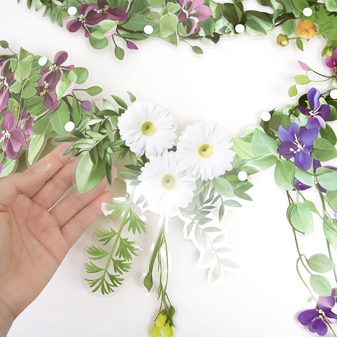 Cheerland Flower Garland Banner Wildflower Party Decorations for Enchanted Garden Floral Woodland Theme Picnic Girls Birthday Tea Party Garden Wedding Onederland Theme Laminated Watercolor Baby Shower