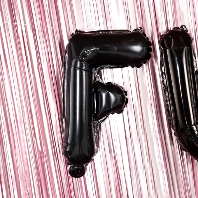 Restaurantware-Balloonify 16 Inch Letter Balloon, 1 Alphabet Party Balloon - Letter F, Self-Sealing, Black Foil Mylar Finish, Hanging Loop, Decoration For Birthday, Wedding, Or Graduation