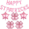 Pink Four Leaf Balloons Foil St. Patrick's Day Balloons Star Balloon for Spring Birthday Decorations Four-leaf Ballons St. Patrick's Day Decorations Party Supplies Arch Kits Party Balloon Sets 20pcs