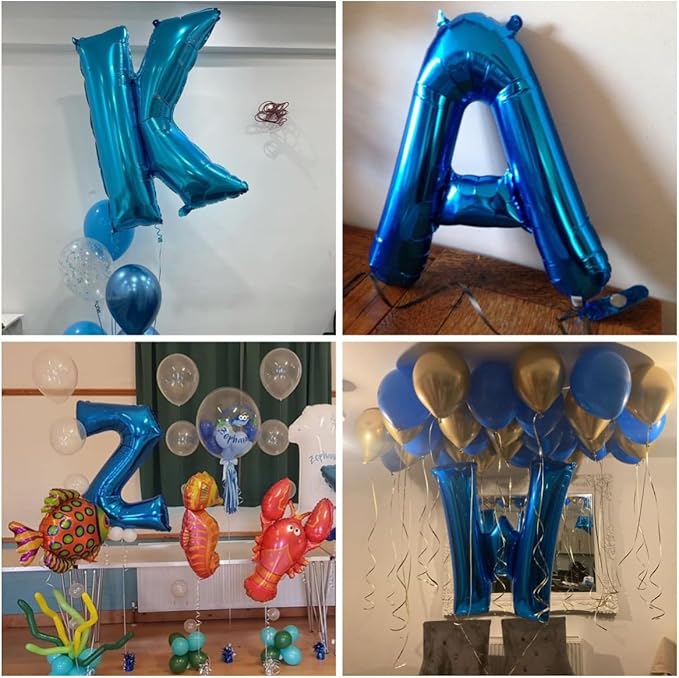 40 Inch Blue Letter W Balloons Alphabet W Letter Balloons Foil Mylar Big Letter Balloons for Birthday Party Anniversary New Year Graduation Wedding Decorations