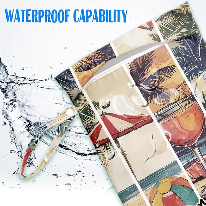 Beach Essentials, Wet Bag for Swimsuit Dirty Clothes Yoga Gym Diaper, Wet Dry Bag, Beach Vacation Essential for Travel Poor Bathing Summer Coastal Gifts Summer Vibes